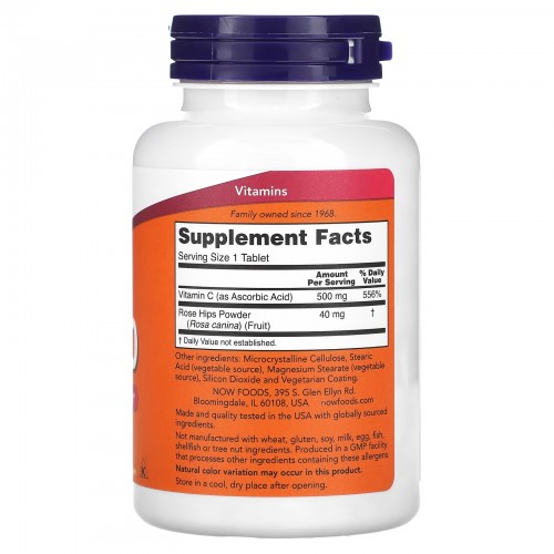 NOW Foods, C-500 с шиповником, 250 таблеток NOW Foods, C-500 с шиповником, 250 таблеток